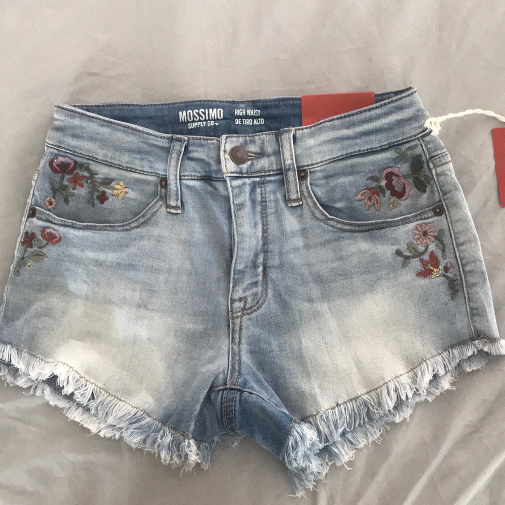 Mossimo embroidered denim shorts